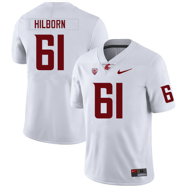 Men #61 Christian Hilborn Washington State Cougars College Football Jerseys Sale-White
